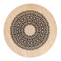 Dessous de verre rond en bois gravé motif mandala antidérapant