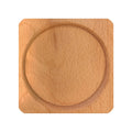 Dessous de verre carré en bois de hêtre avec emplacement rond gravé
