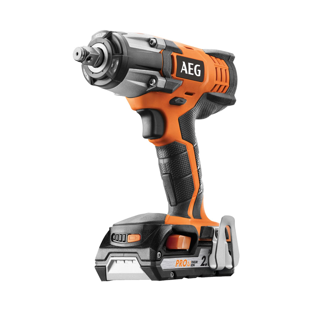 AEG - Boulonneuse à Chocs Sans Fil - Couple 360 Nm - Moteur Quadripolaire - Système Batterie Pro18V - Inclus 2 Batteries 4 Ah, Chargeur et Adaptateur - BSS18C12Z LI-402C