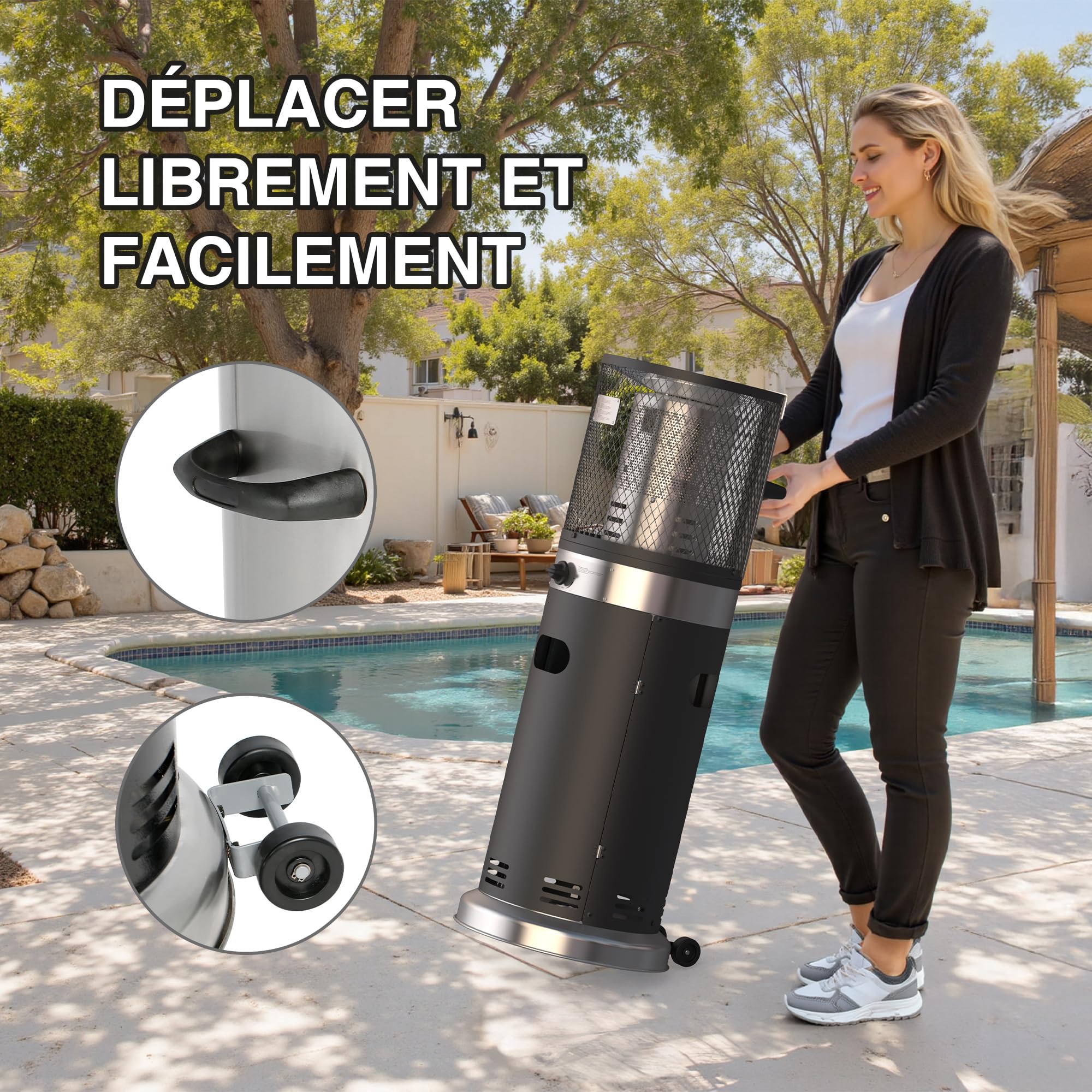 Bali OUTDOORS chauffage de gaz extérieur 7.3kW - Chauffage mobile-Housse de pluie